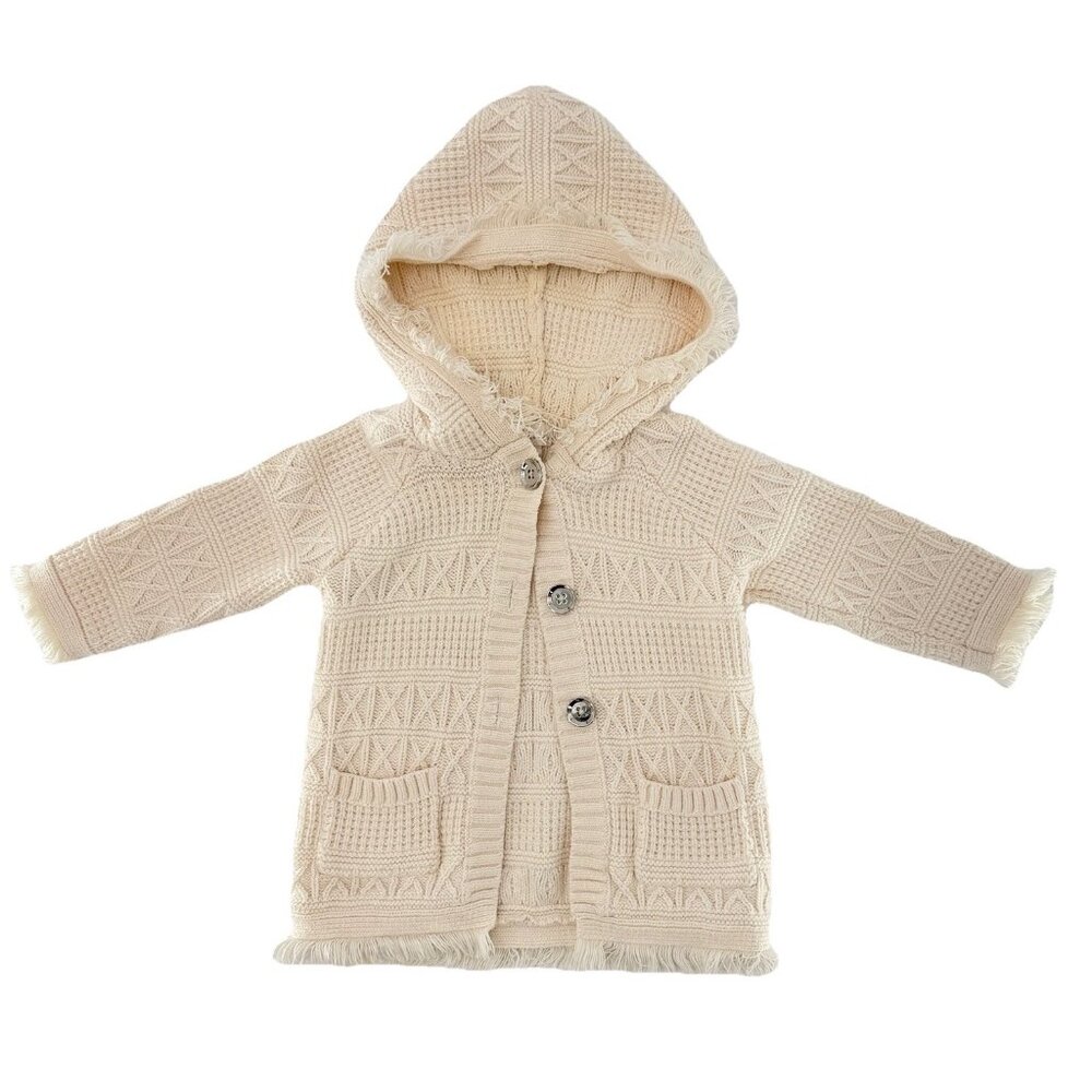Dakine Toddler Cream Hoodie Cardigan Sweater Jacket 18‎ Months Fringe Boho